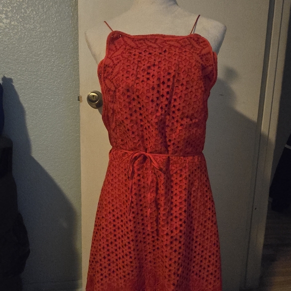 Sachin and Babi waltz floral cotton eyelet dress size 10 Flute mermaid - Picture 2 of 3